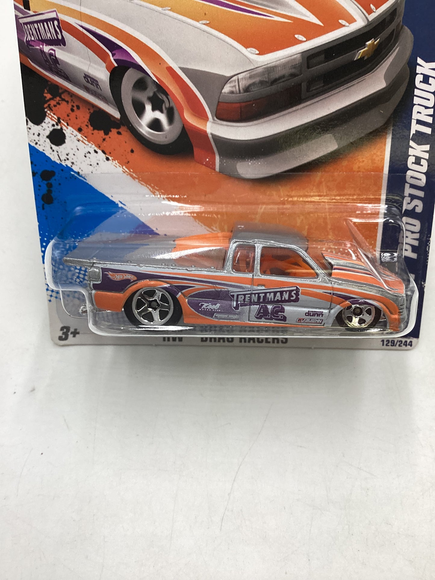 2011 Hot Wheels #129 Chevy Pro Stock Truck Silver 9H