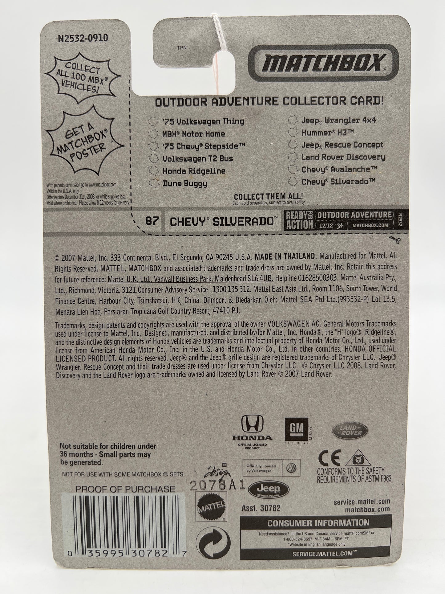 Matchbox Outdoor Adventure #87 Chevy Silverado Gray