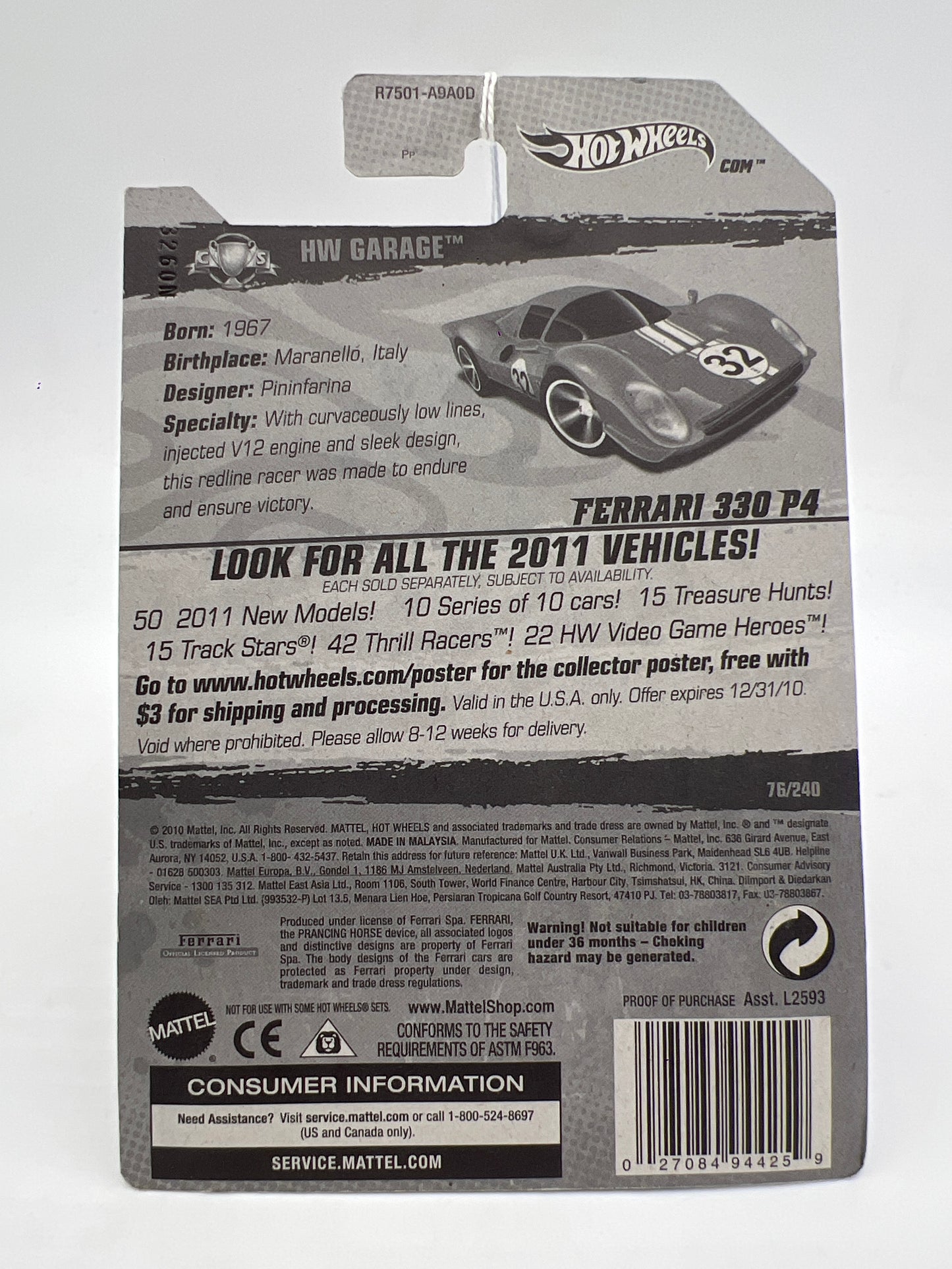 2011 Hot Wheels Garage #76 Ferrari 330 P4 Red SR