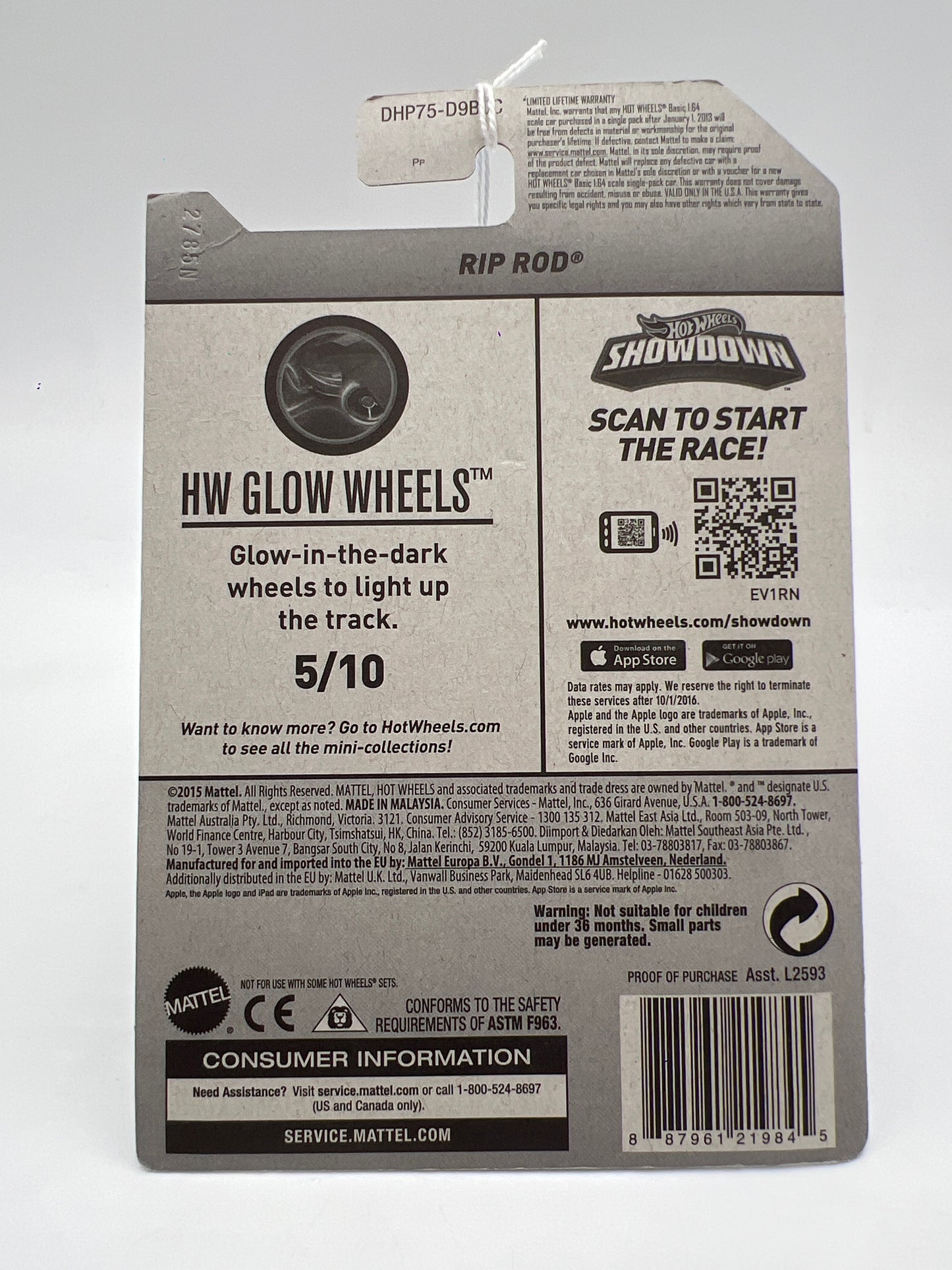 2016 Hot Wheels Glow Wheels Treasure Hunt #50 Rip Rod 274H