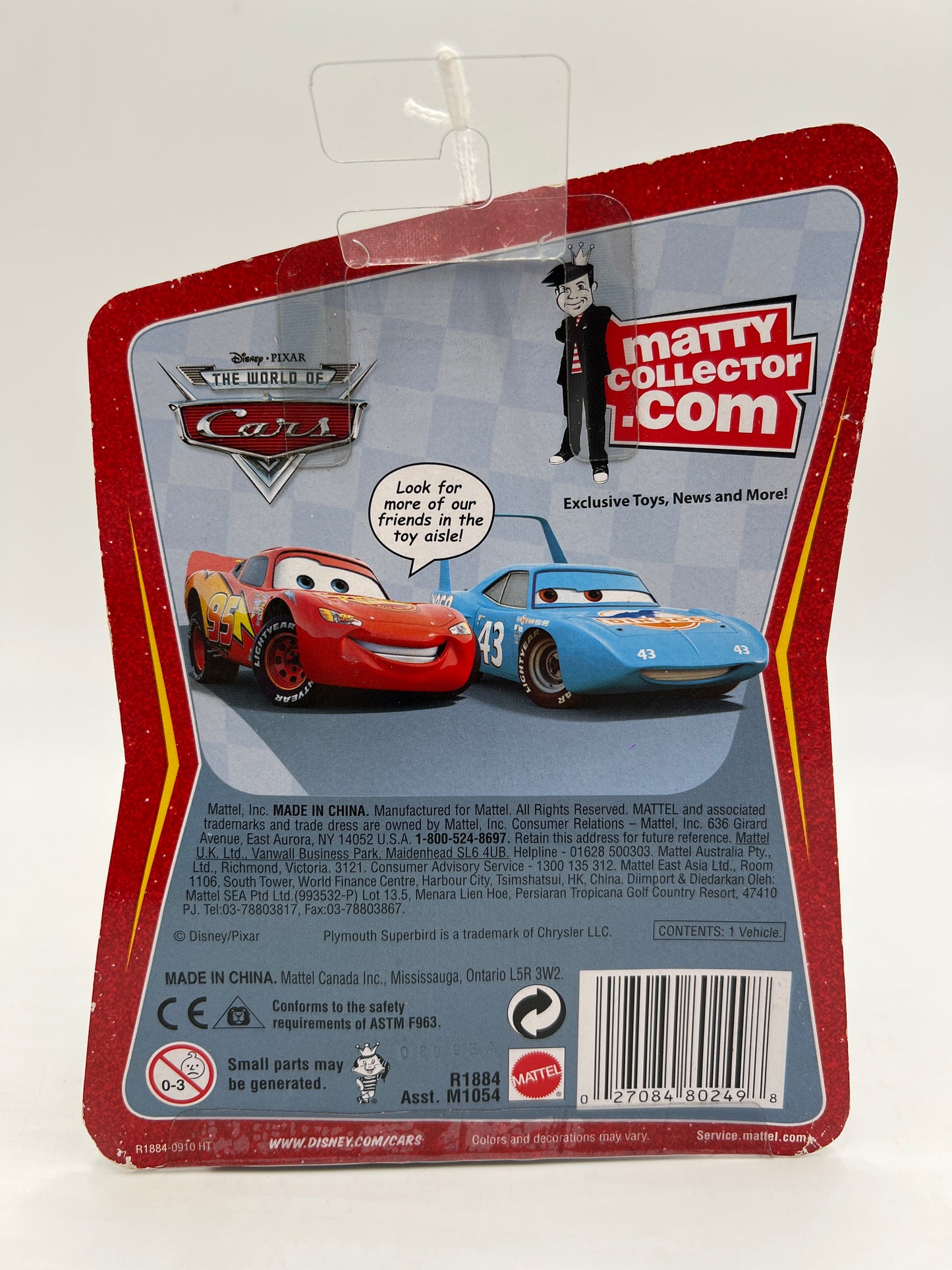 Disney Pixar The World Of Cars Rubber Tires Tow Cap No 4 137A