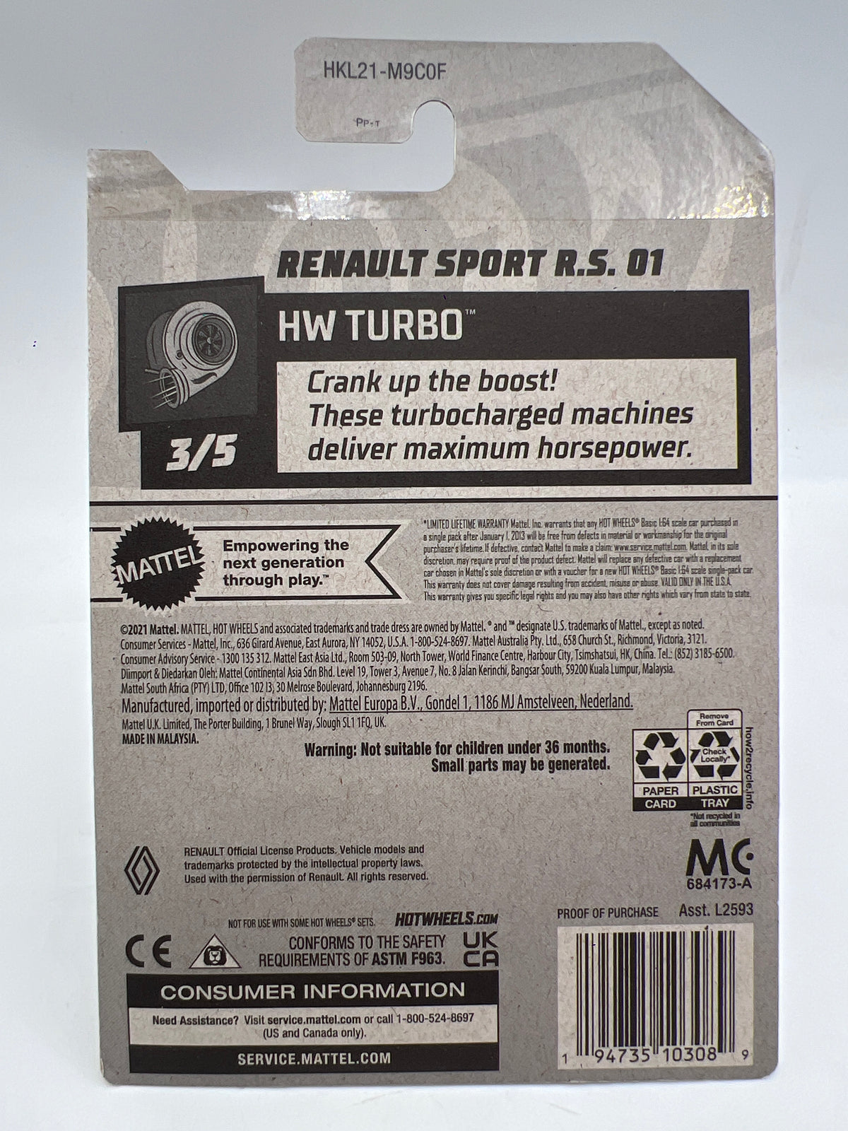2023 Hot Wheels Super Treasure Hunt #134 Renault Sport R.S. 01 Red W/Protector