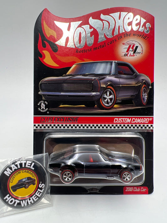 2019 Hot Wheels RLC Club Car Custom Camaro Black W/Protector & Button
