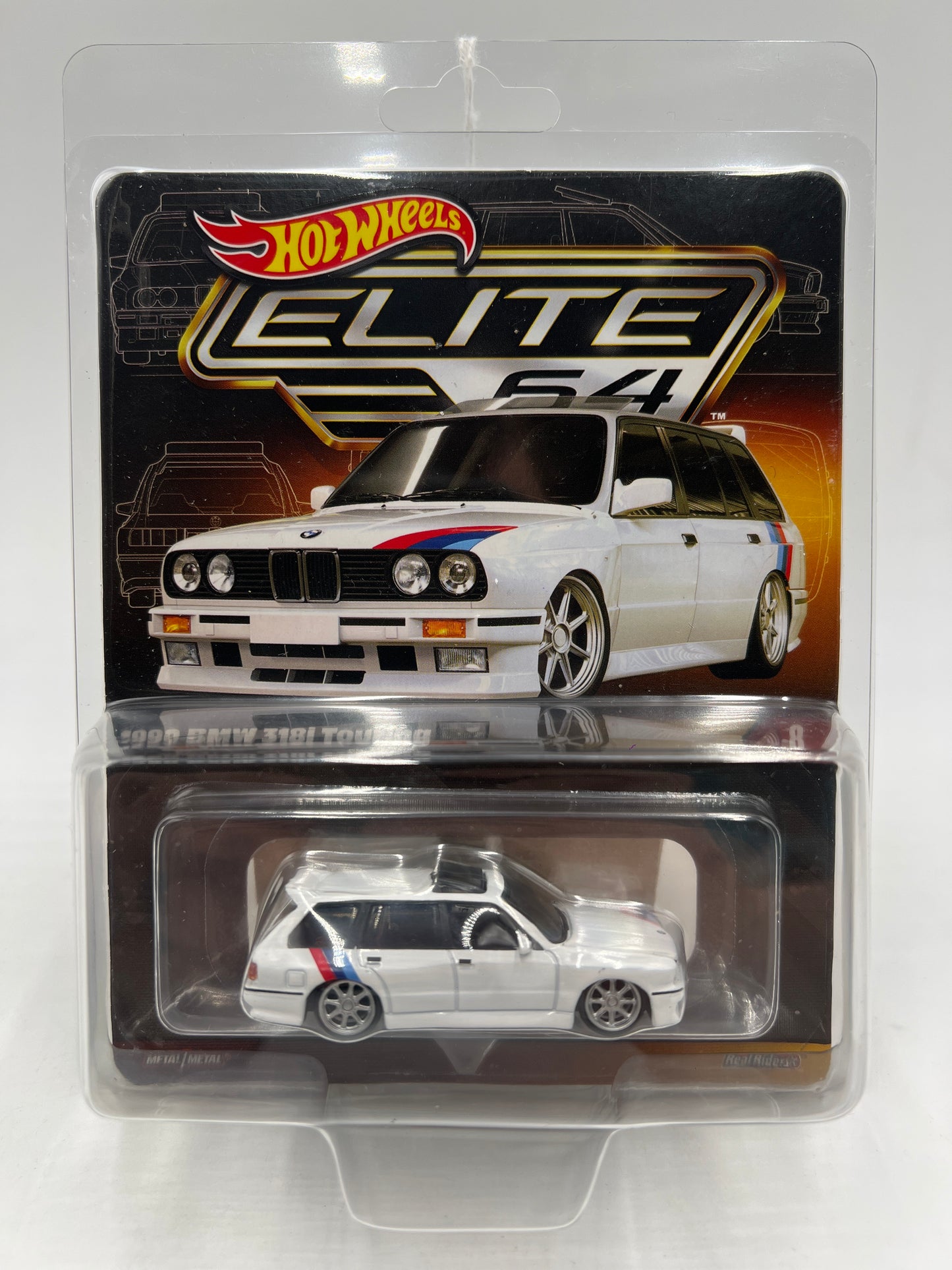 Hot Wheels RLC Elite 64 #8 1990 BMW 318i Touring White W/Protector