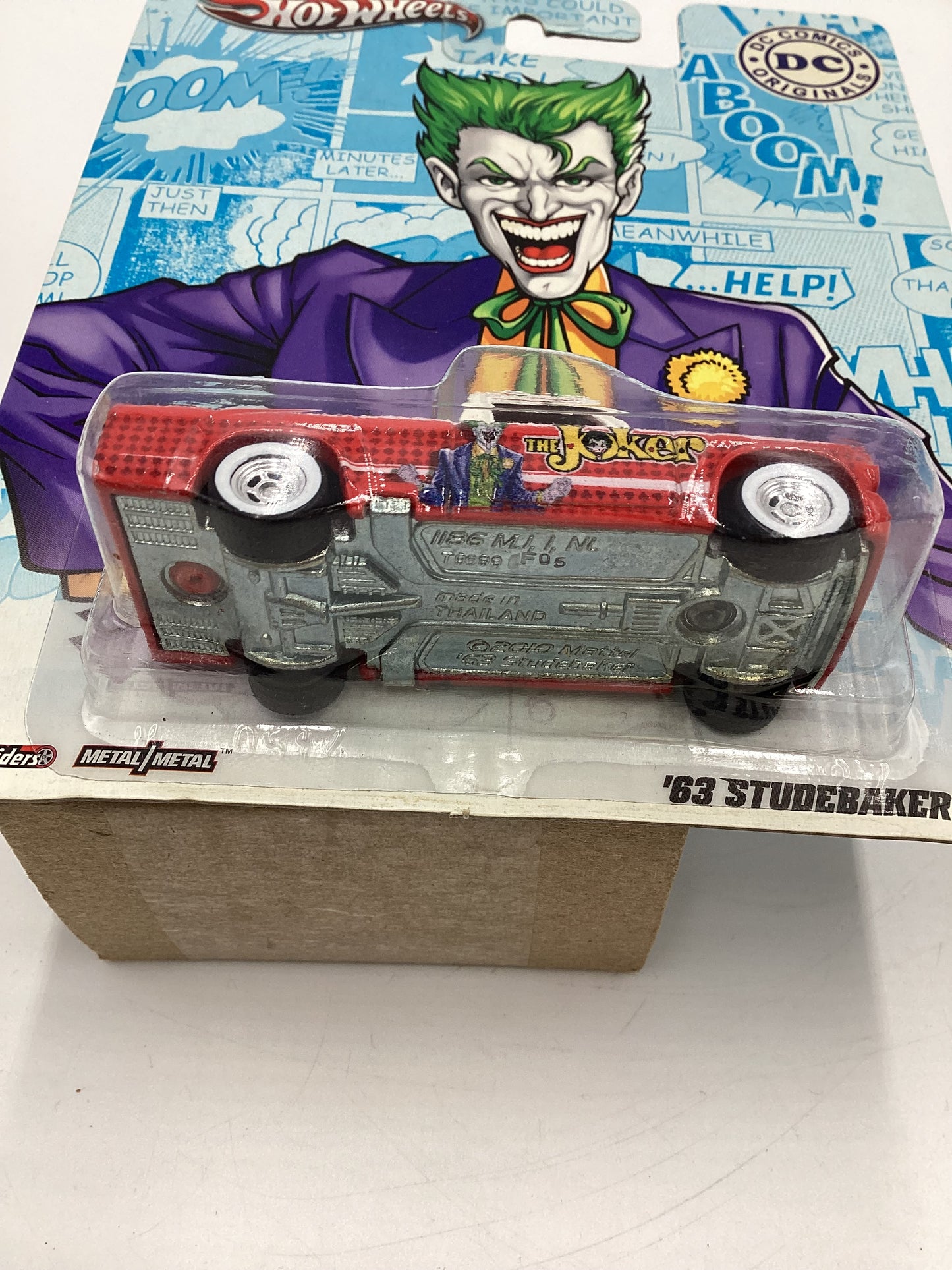 Hot Wheels Pop Culture DC Comics The Joker 63 Studebaker Champ Red with protector