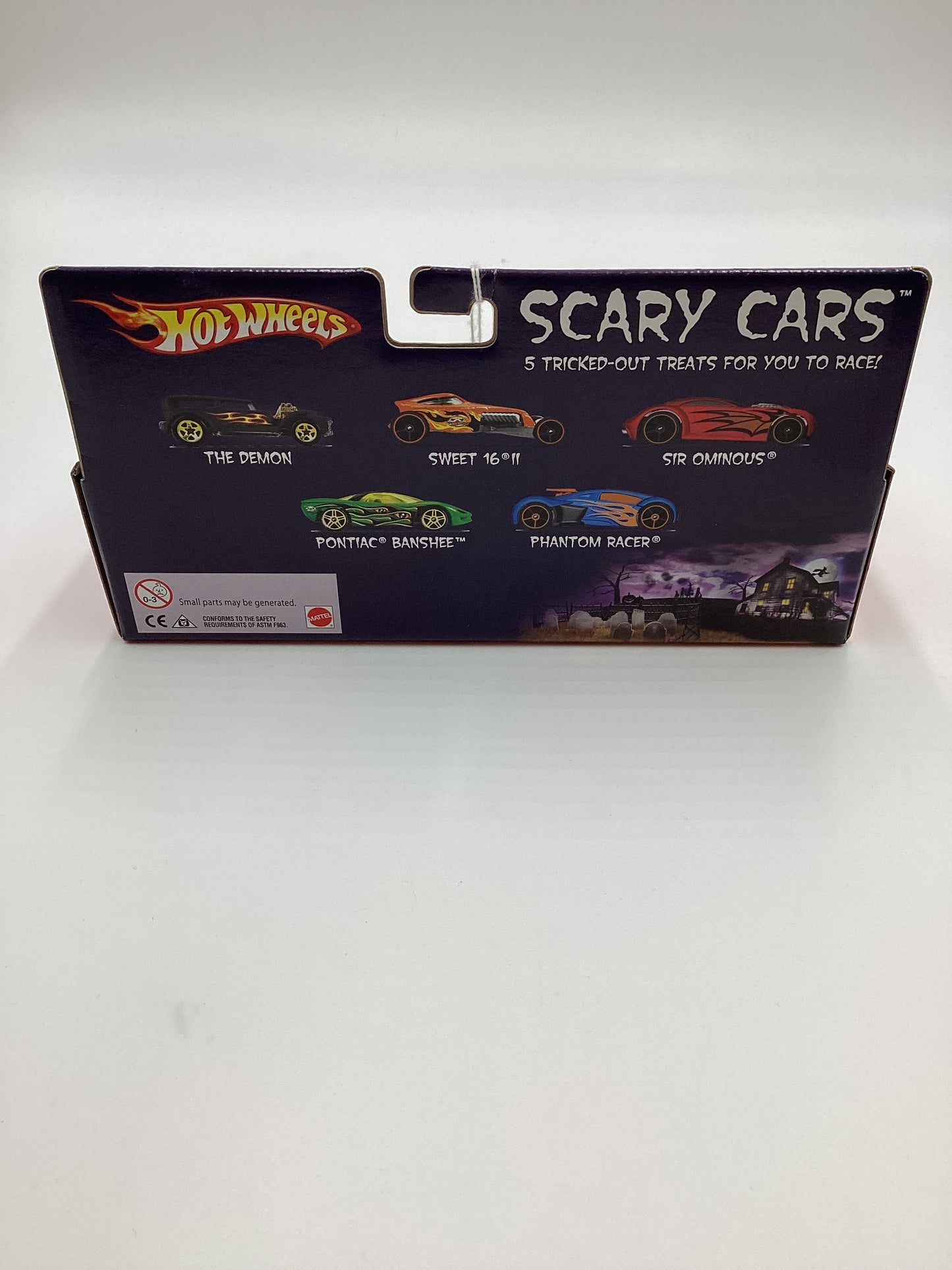 2009 Hot wheels Scary Cars 5 Car Box Set The Demon/ Sweet 16 II/ Sir Ominous/ Pontiac Banshee/ Phantom Racer