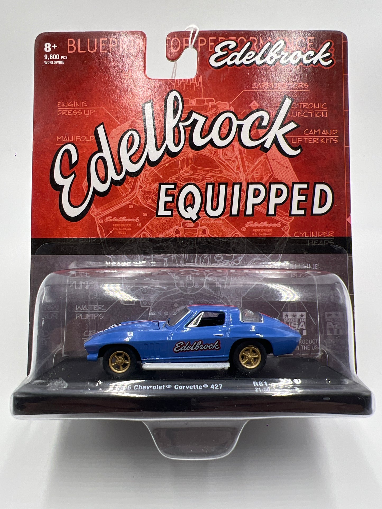 M2 Machines Auto Drivers 1966 Chevrolet Corvette 427 Blue Edelbrock R81 189D