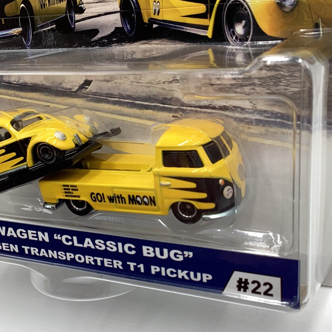 Hot wheels car culture team transport #22 Volkswagen Classic Bug Transporter T1 Pickup mooneyes 242i