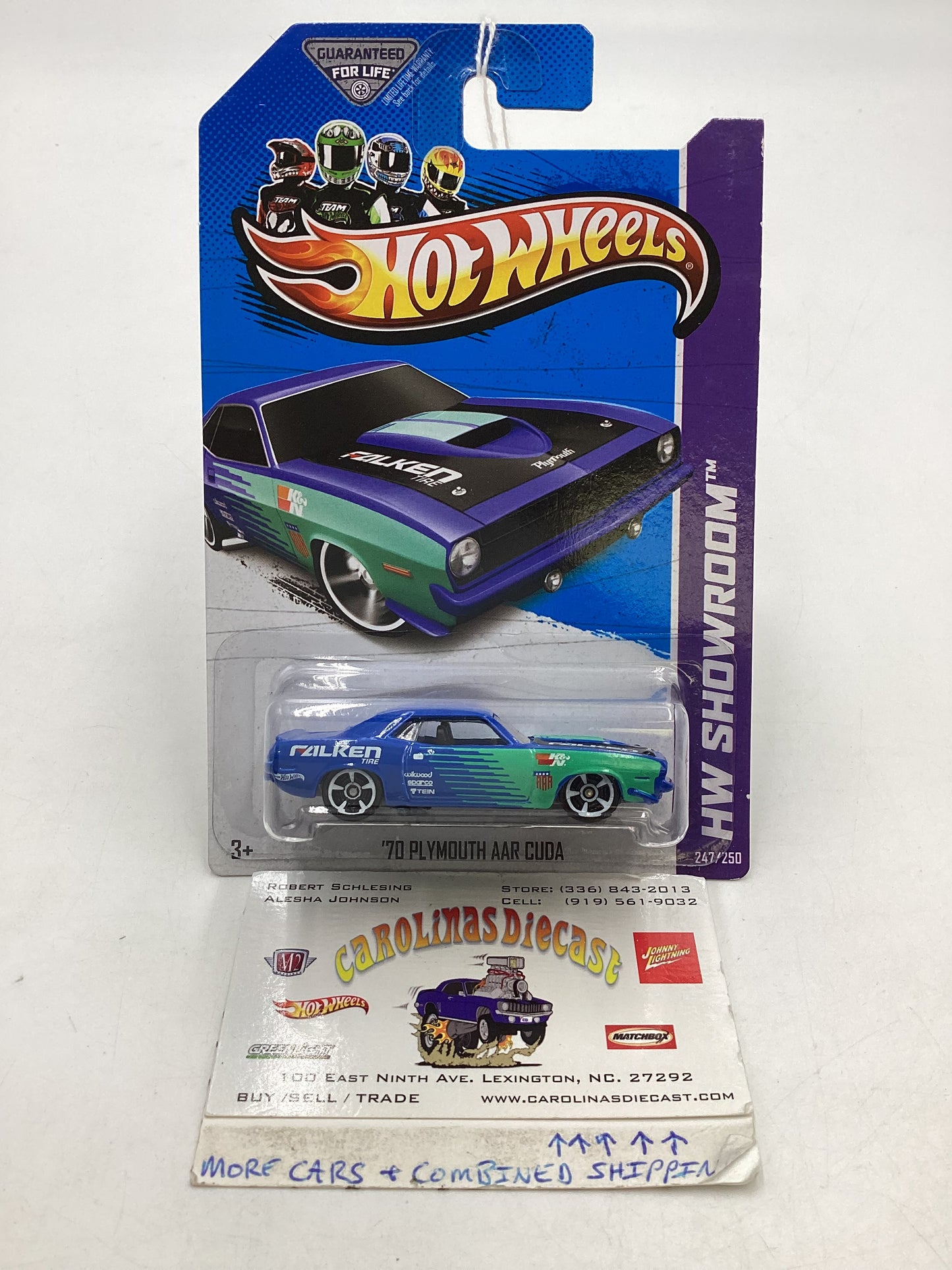2013 Hot Wheels #247 70 Plymouth AAR Cuda Falken 43B