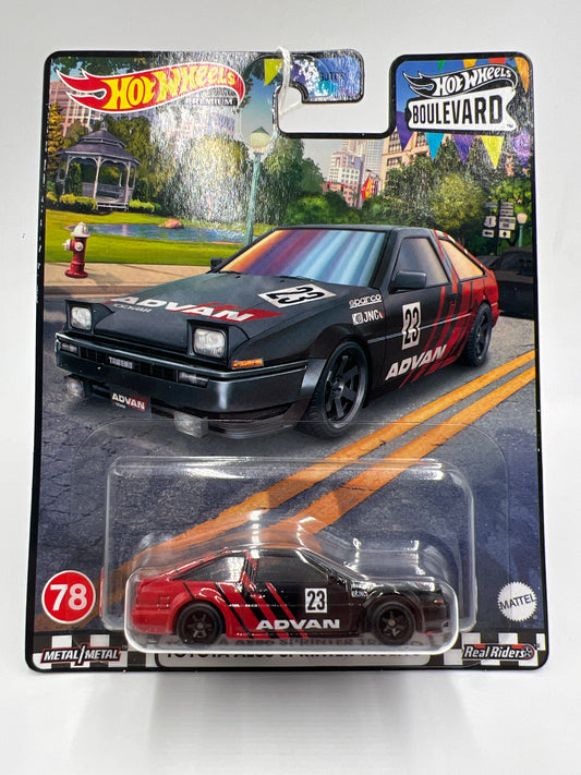 Hot Wheels Premium Boulevard #78 Advan Toyota AE86 Sprinter Trueno Black/Red 261A