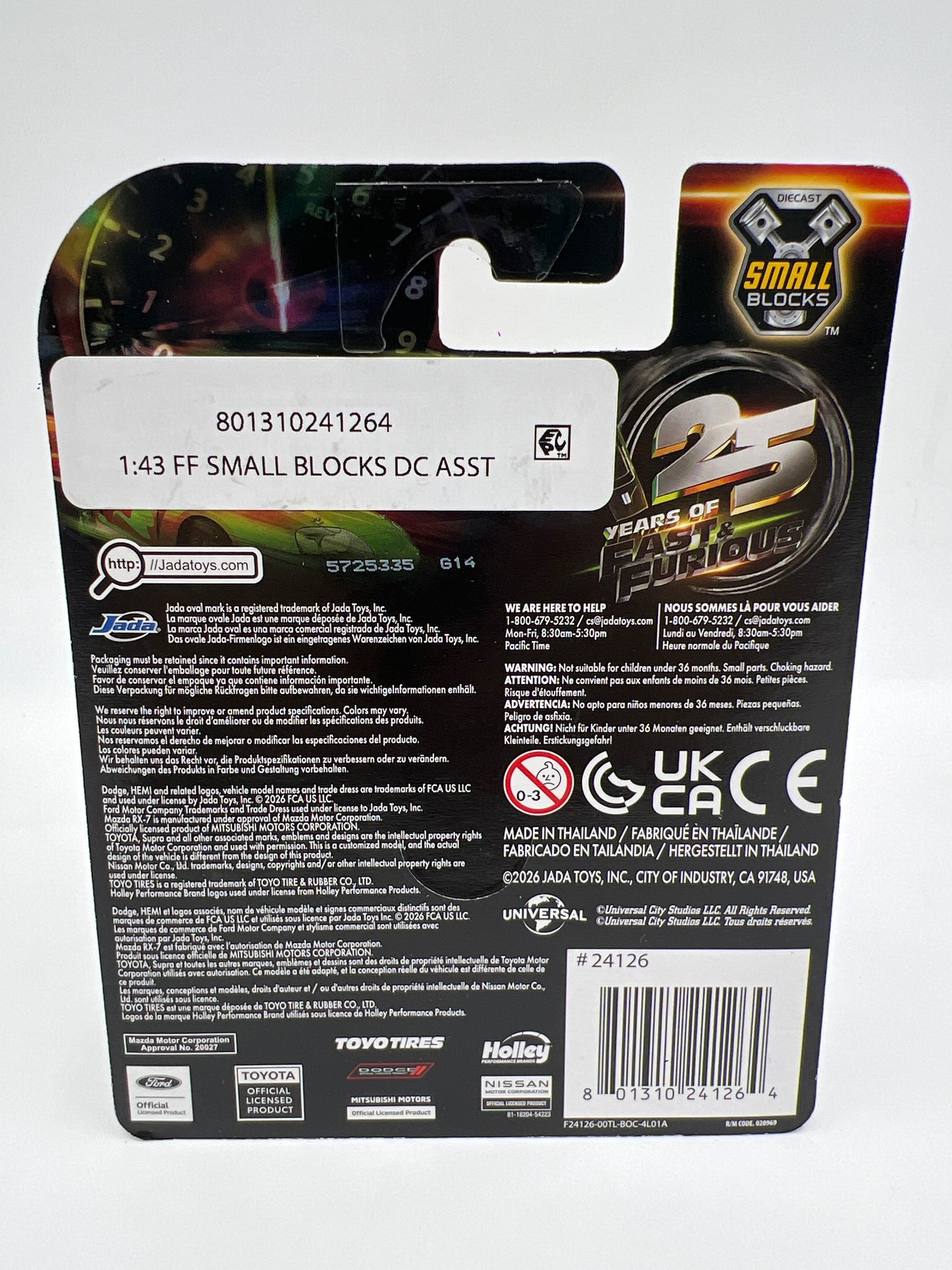 Jada 1/43 Scale Small Blocks 25 Years Fast & Furious Ford F-150 SVT Lightning W/Working Camber 70F