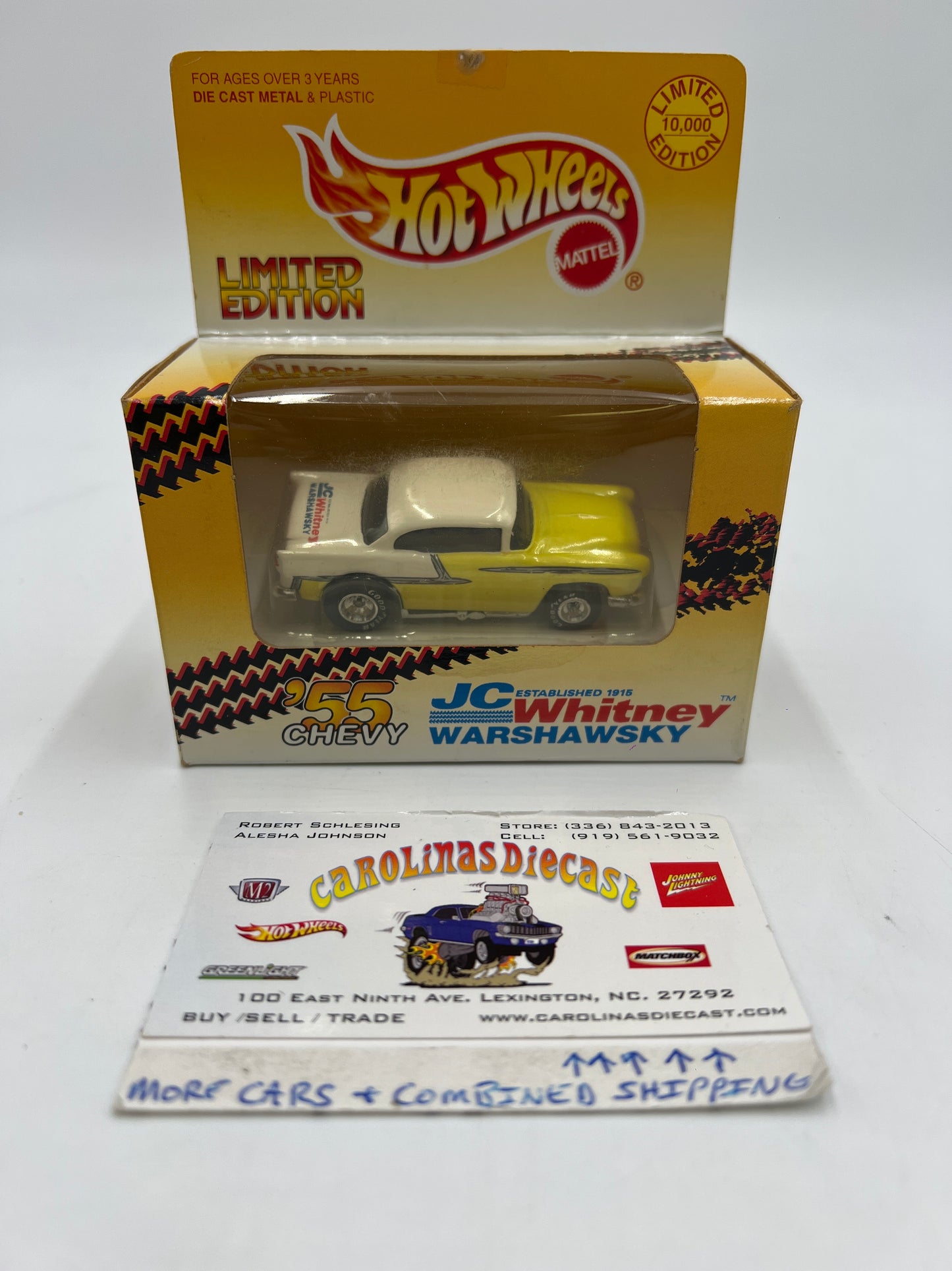 Hot Wheels Limited Edition JC Whitney Everything Automotive 55 Chevy Yellow