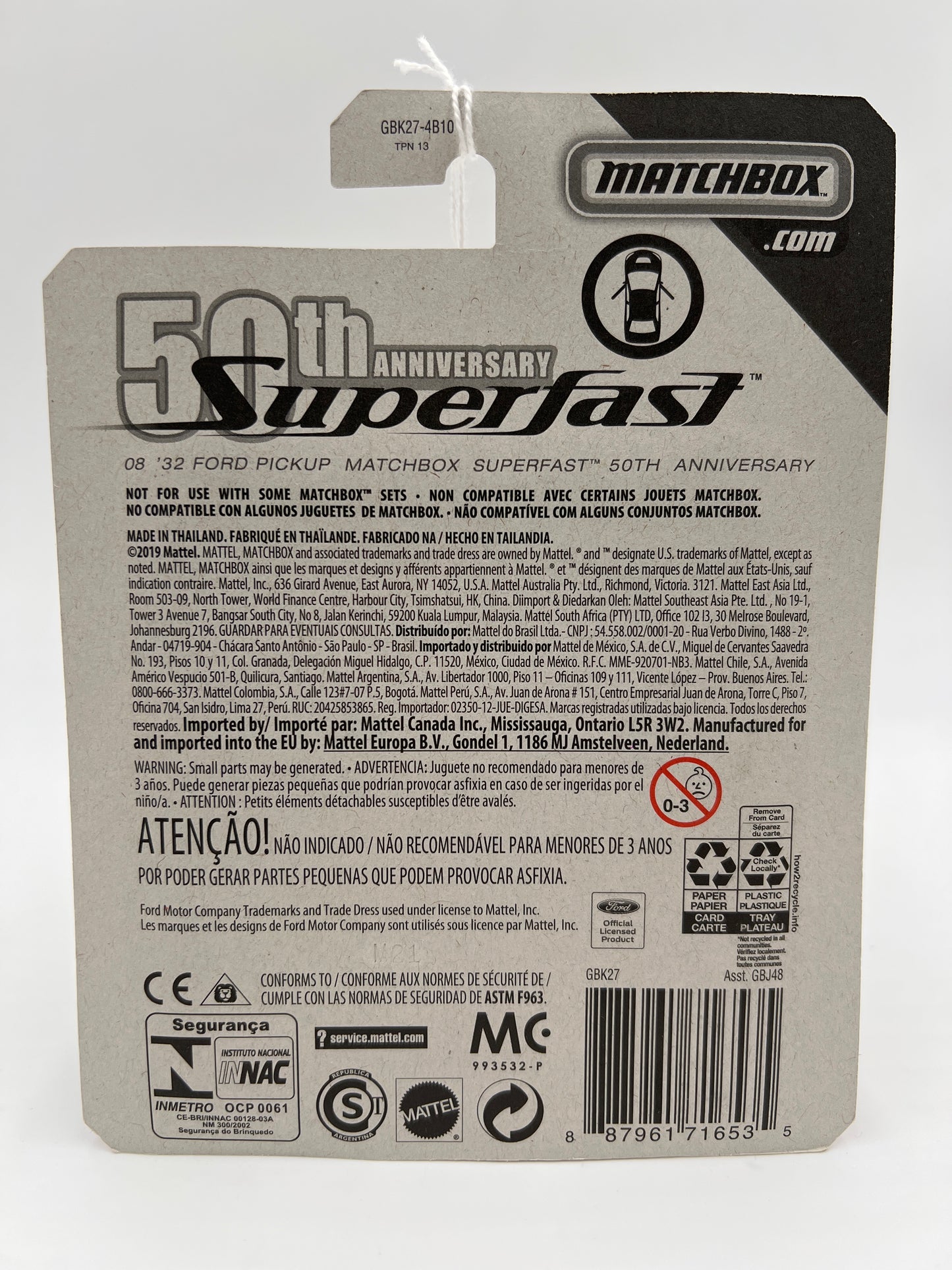 Matchbox 50th Anniversary Superfast #8 32 Ford Pickup Gold 172i