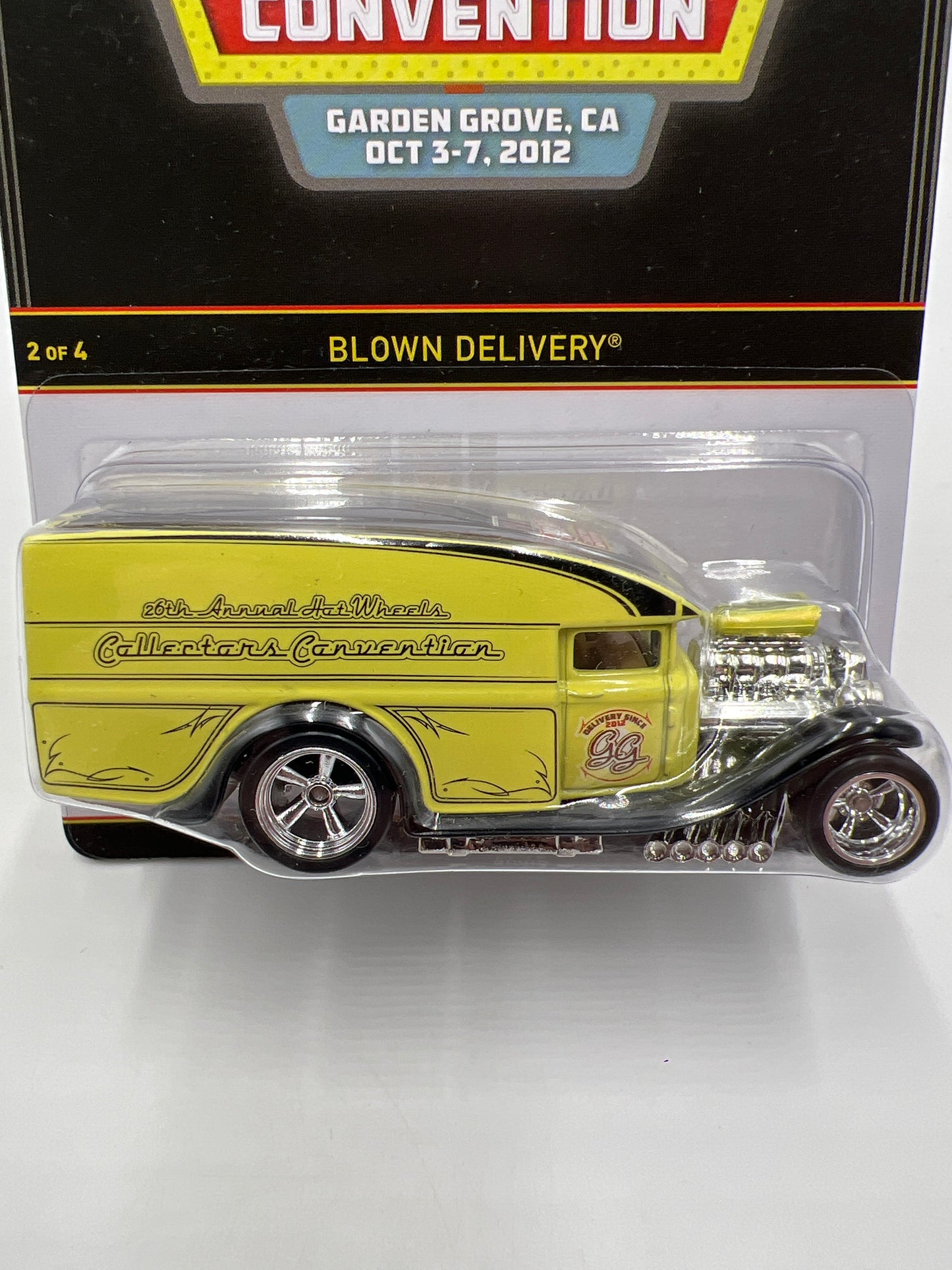 2012 Hot Wheels 26th Annual Collectors Convention #361/3000 Blown Delivery Yellow W/Protector