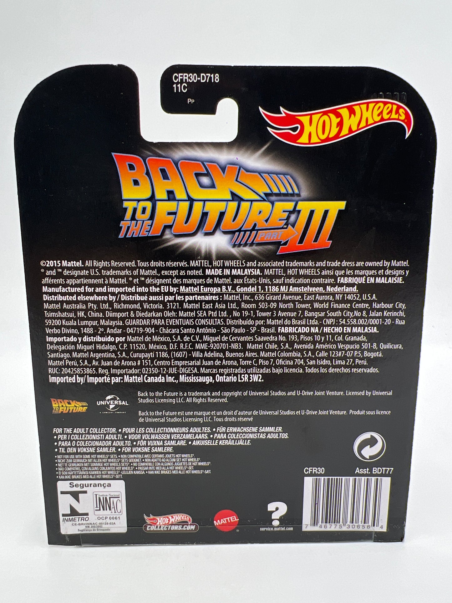Hot Wheels Premium Retro Entertainment Back To The Future Part III 1955 DeLorean W/Protector