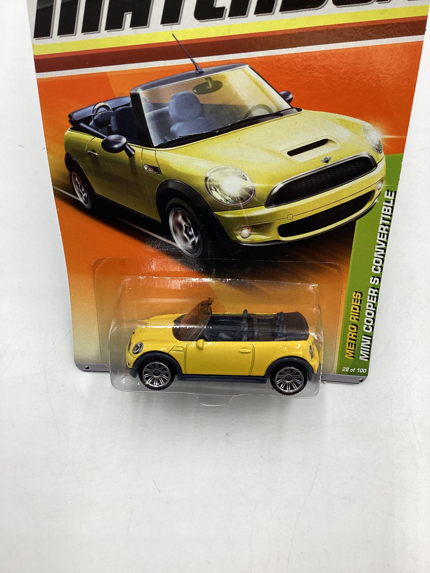 2011 Matchbox #28 Retro Rides Mini Cooper Convertible Yellow 64C