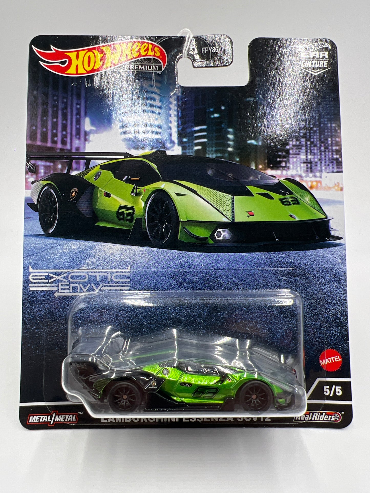 Hot Wheels Premium Exotic Envy #5 Lamborghini Essenza SCV12 Green 244M