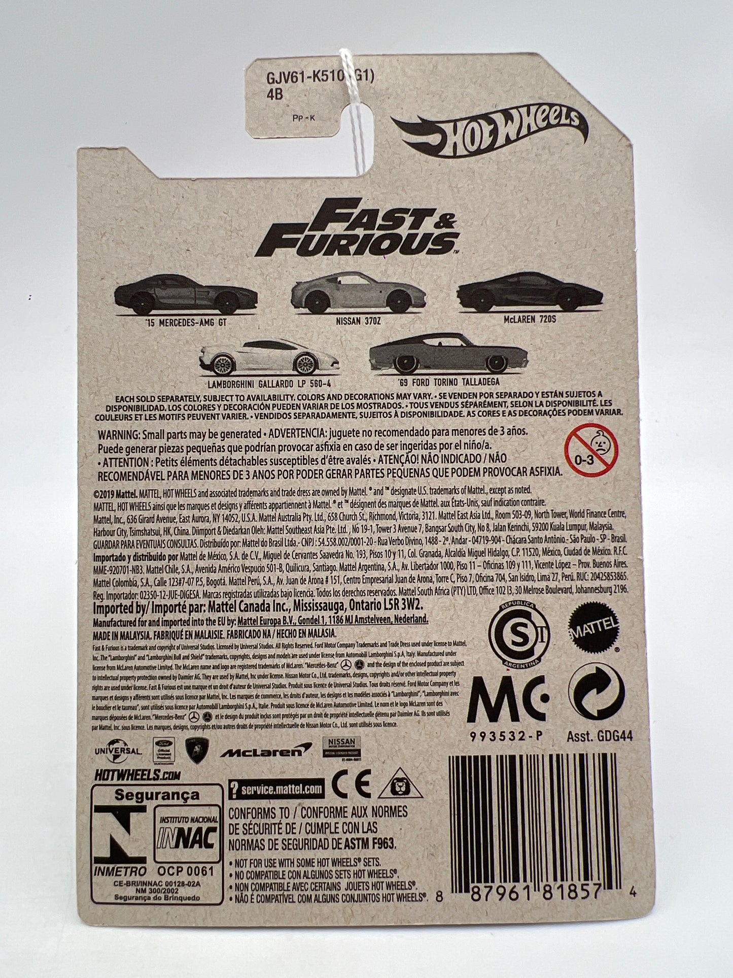 Hot Wheels Fast and Furious #5 69 Ford Torino Talladega 74C
