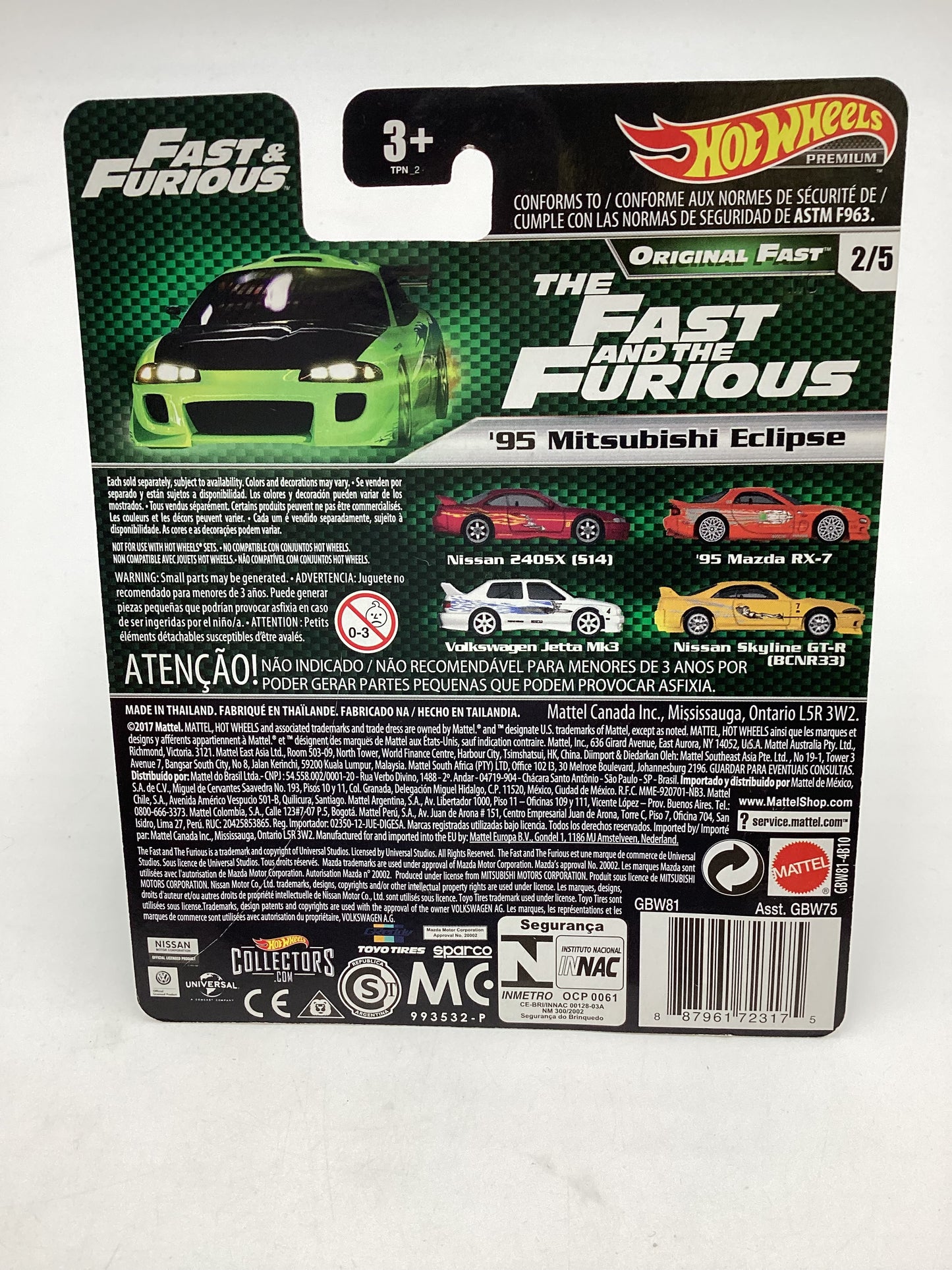 Hot wheels Fast and furious Original Fast #2 95 Mitsubishi Eclipse 2/5