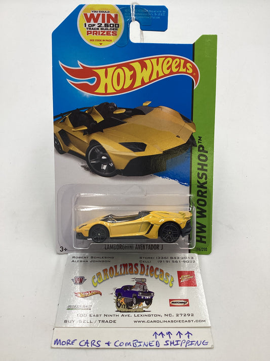 2014 Hot Wheels Workshop #196 *Error* Lamborghini Aventador J Yellow 102C