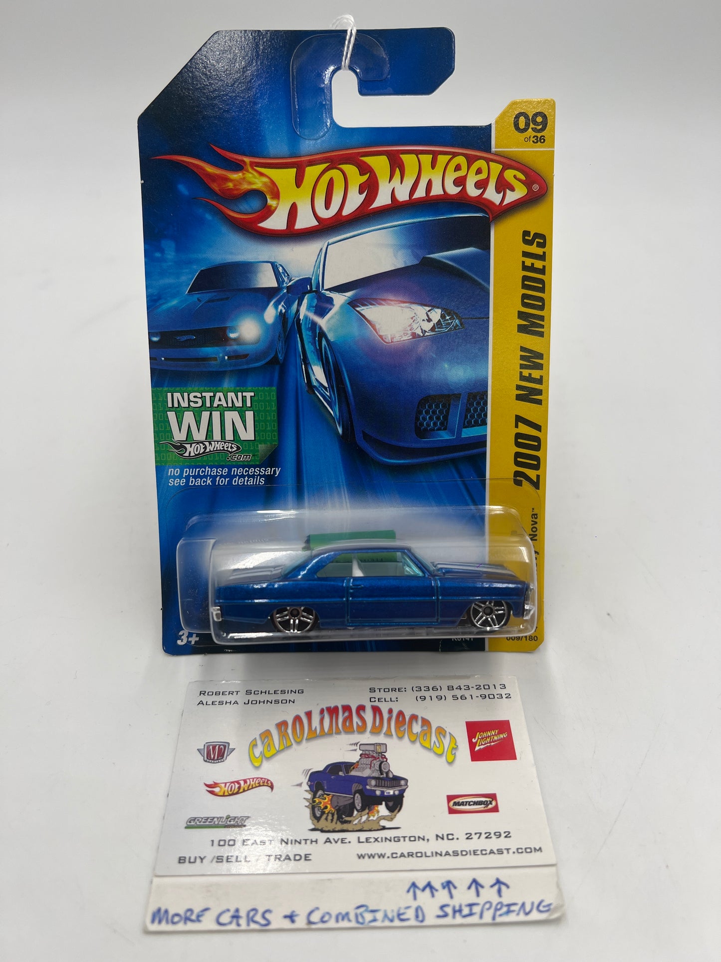 2007 Hot Wheels New Models #009 67 Chevy Nova Blue 14H