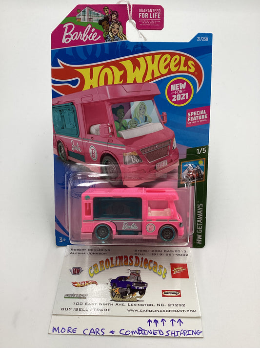 2021 Hot Wheels #21 Barbie Dream Camper Pink 123E