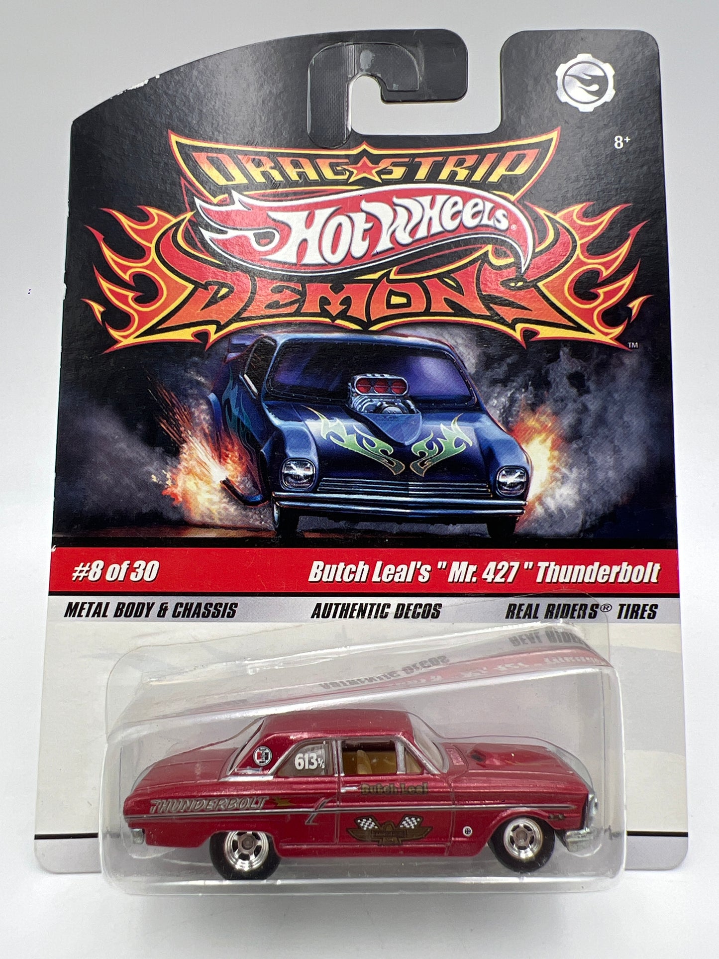 Hot Wheels Drag Strip Demons #8 Butch Leal Mr 427 Thunderbolt Red W/Protector