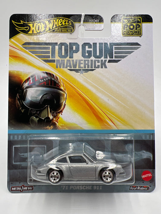 2025 Hot Wheels Premium Pop Culture Top Gun Maverick 71 Porsche 911 Silver 244E