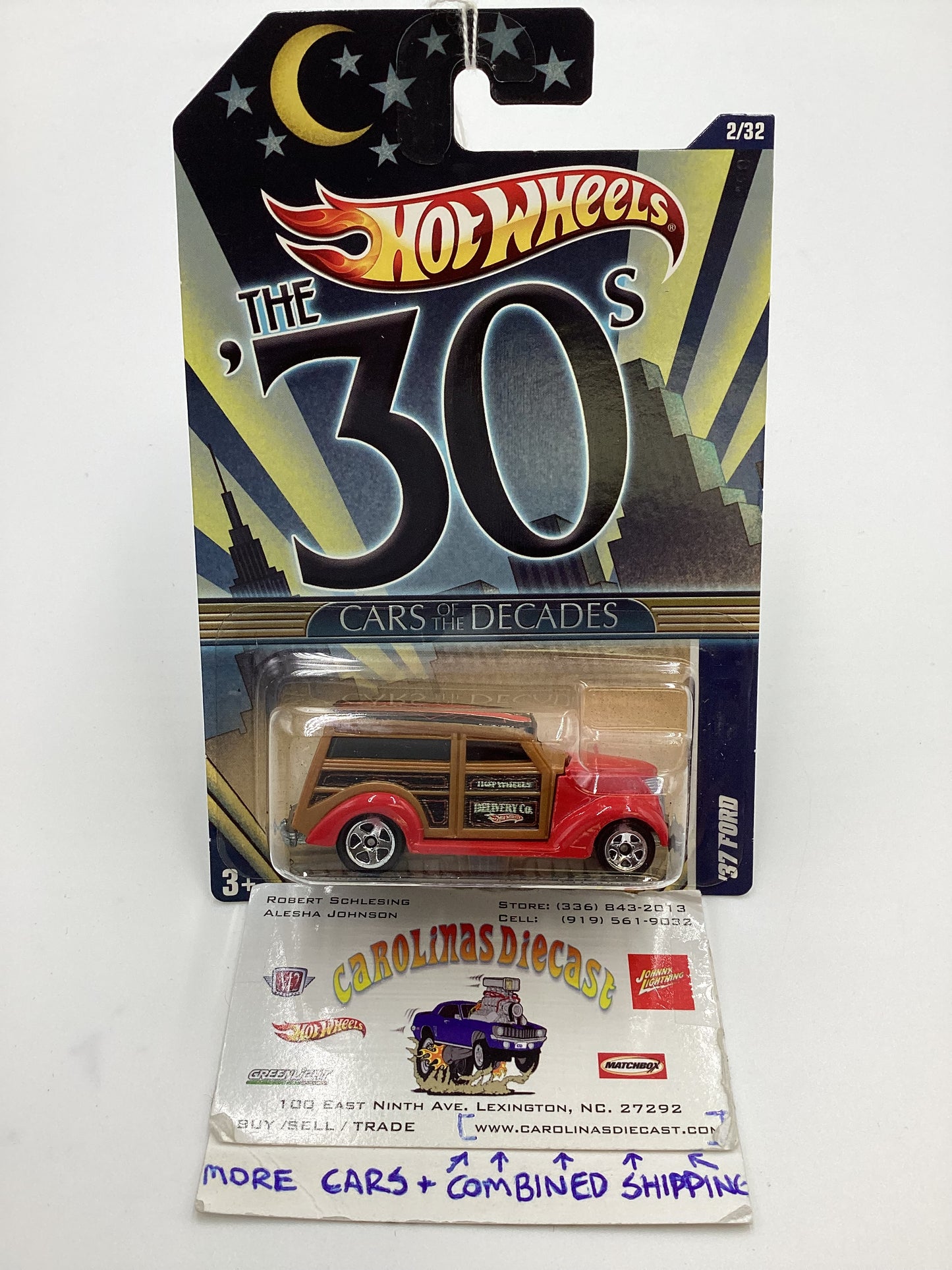 2011 Hot Wheels Cars of the Decades The 30s #2 37 Ford Red 157H