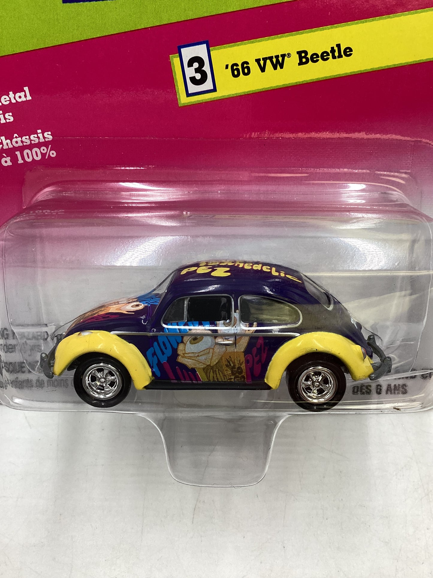 Johnny Lightning Pez #3 66 Volkswagen Beetle Purple