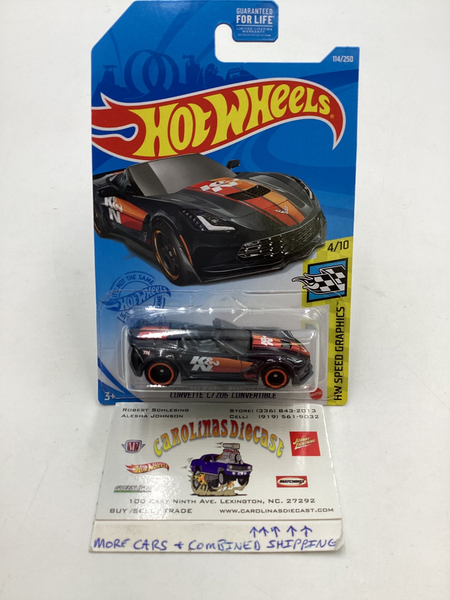 2021 Hot wheels Super treasure hunt #114 Corvette C7 Z06 convertible Black W/ Protector