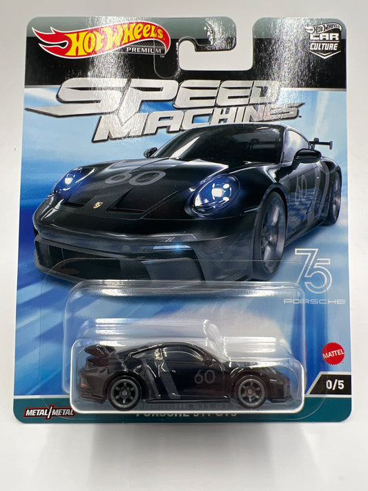 Hot Wheels Premium Car Culture Speed Machines CHASE #0 Porsche 911 GT3 Black W/Protector