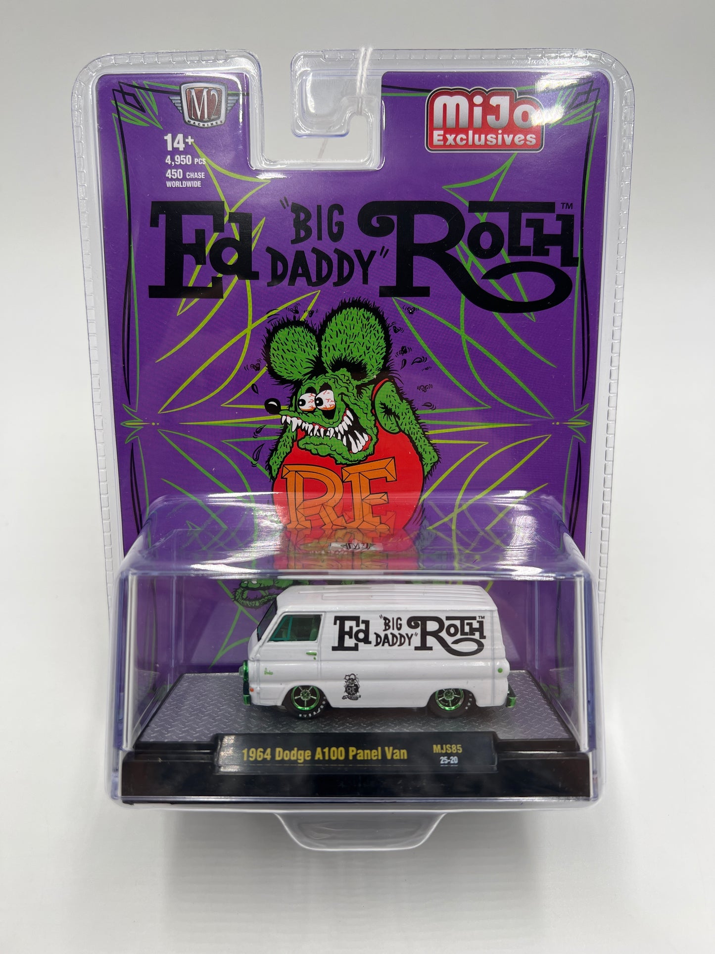2025 M2 Machines Mijo Exclusives CHASE 1/450 Big Daddy Ed Roth 1964 Dodge A100 Panel Van White MJS85