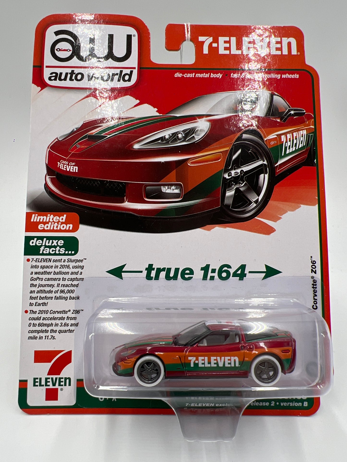 Auto World Ultra Red Chase 7-Eleven Exclusive Release 2 Version B 2010 Chevy Corvette Z06