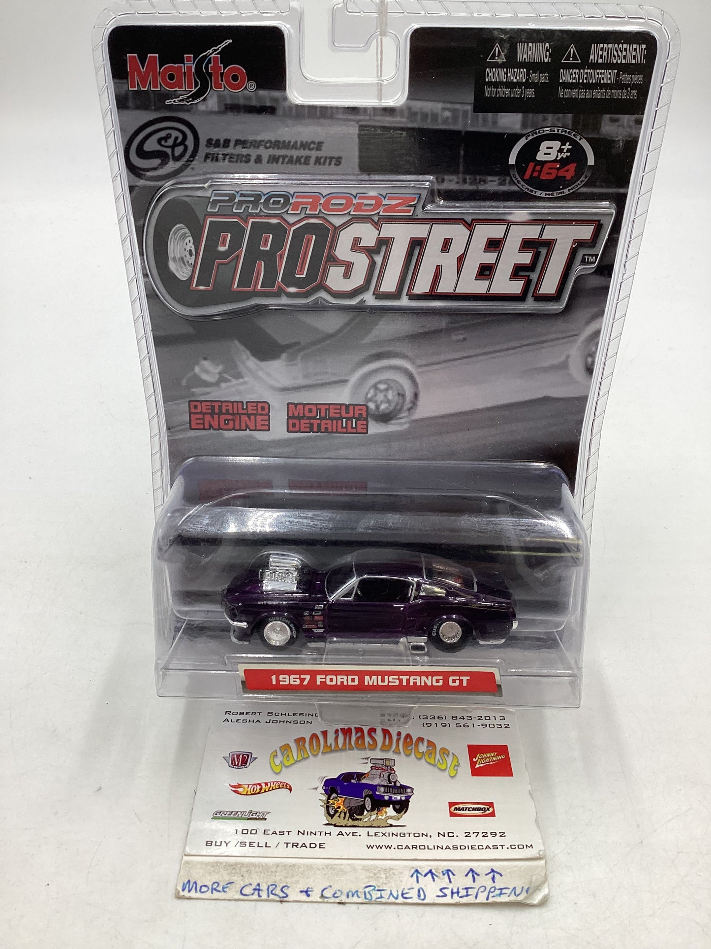 Maisto Pro Rodz Pro Street 67 Ford Mustang GT Purple 222G