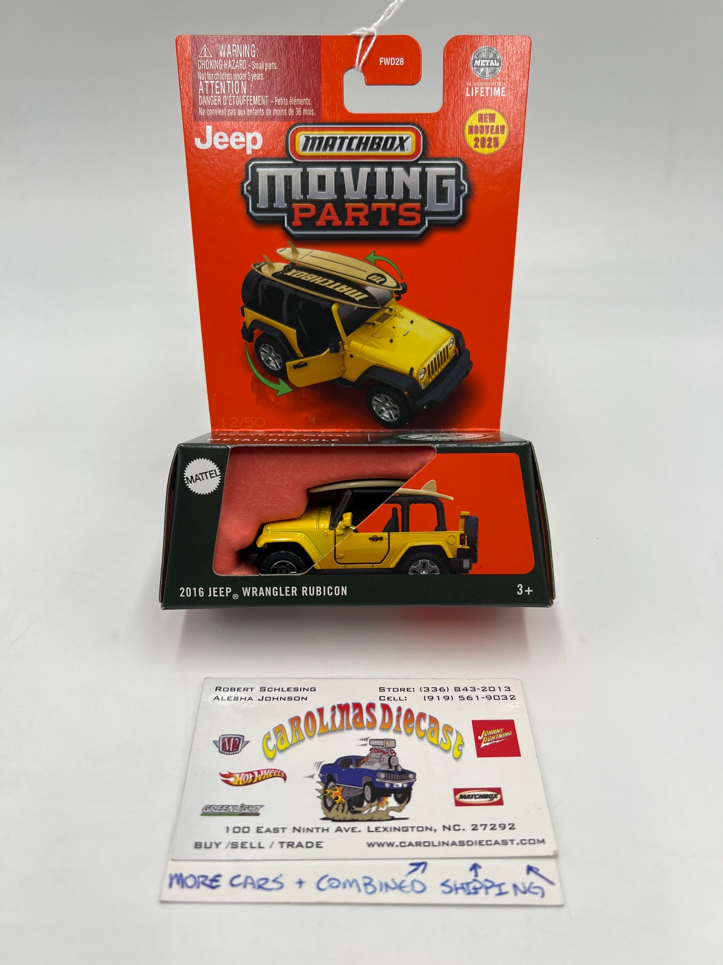 2025 Matchbox Moving Parts #12 2016 Jeep Wrangler Rubicon Yellow 164F