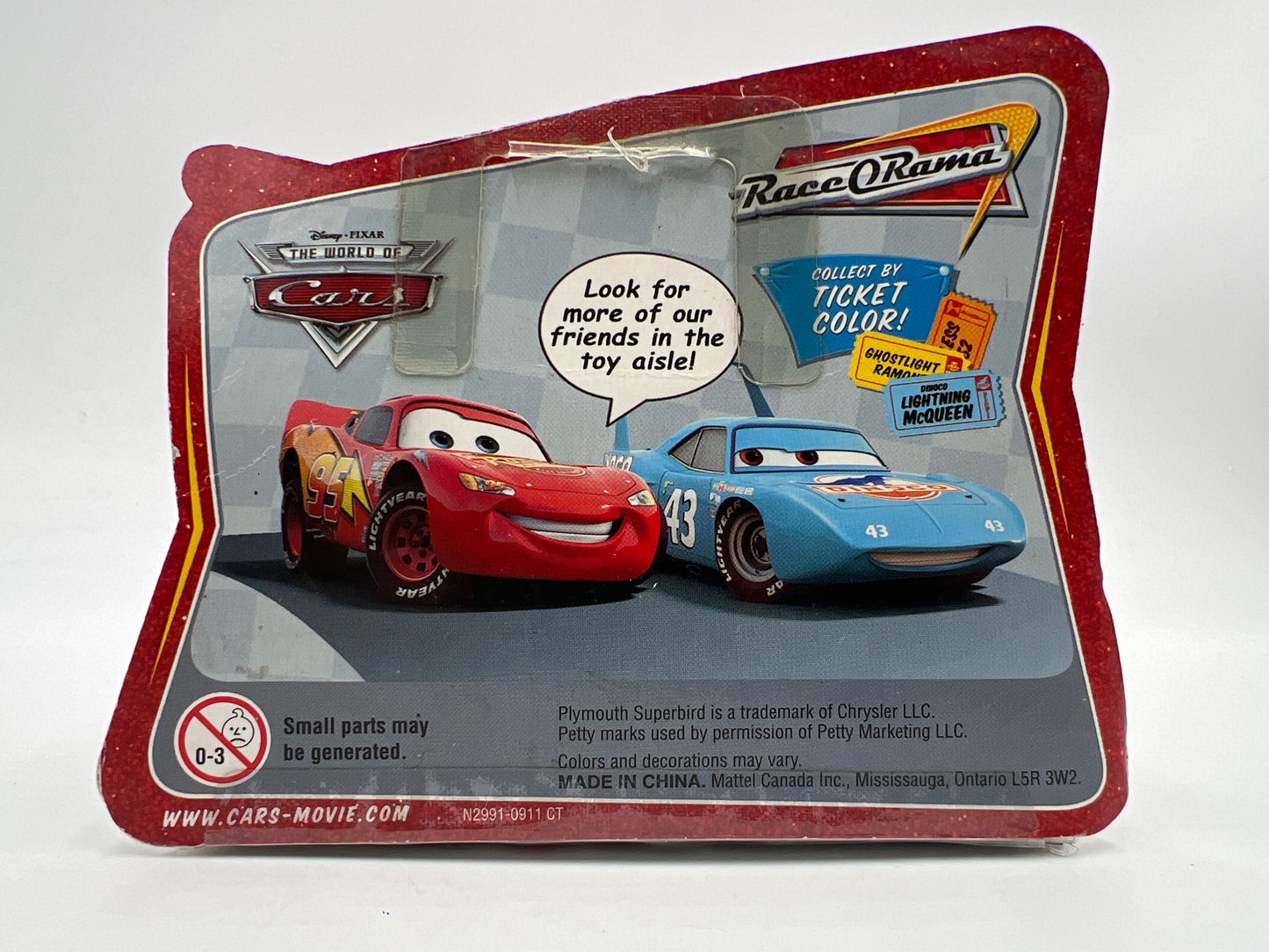 Disney Pixar The World Of Cars Race O Rama Short Card Ramone Green Cracked Blister