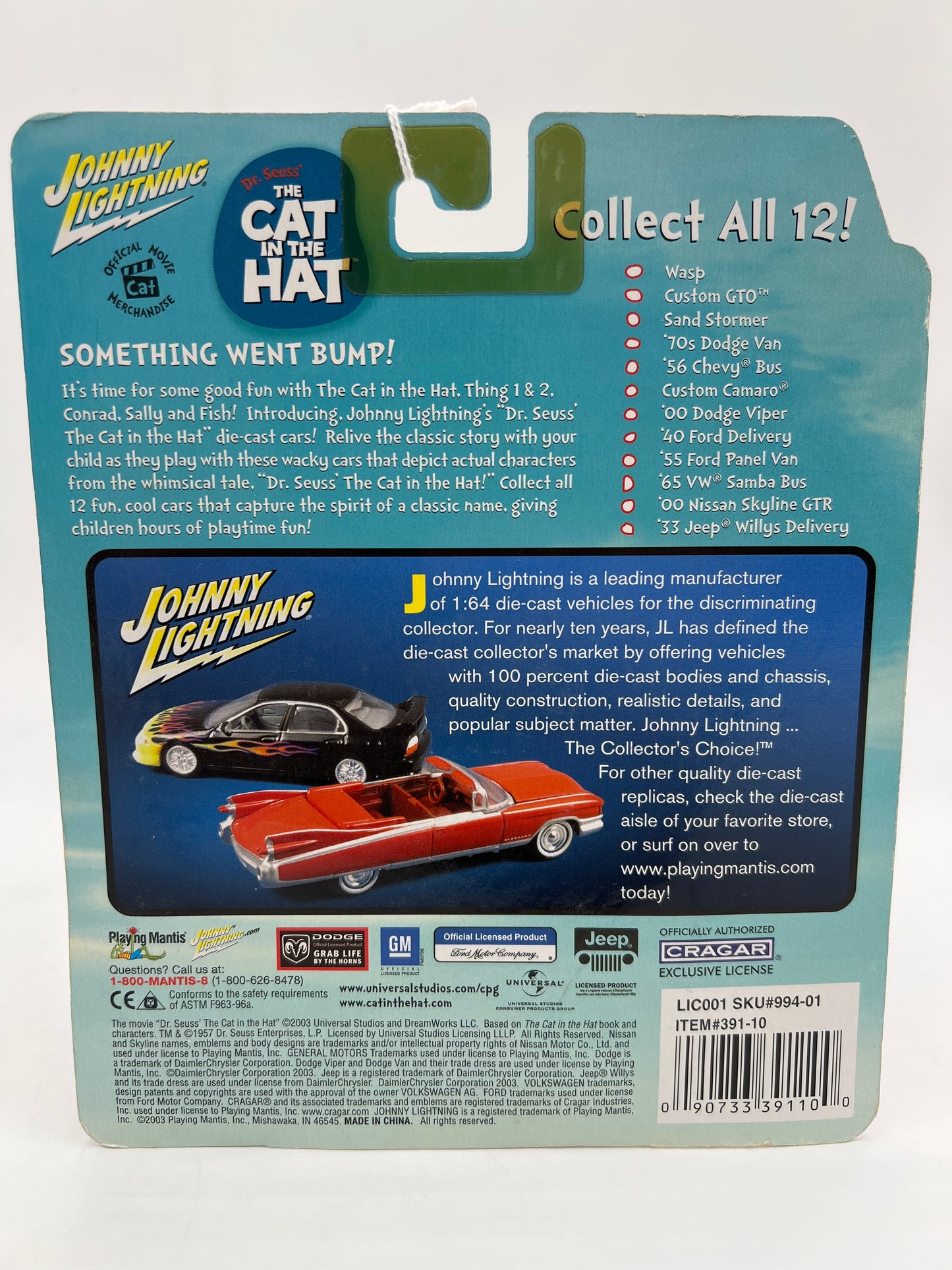 Johnny Lightning The Cat In The Hat 56 Chevy Bus White/Blue 227A
