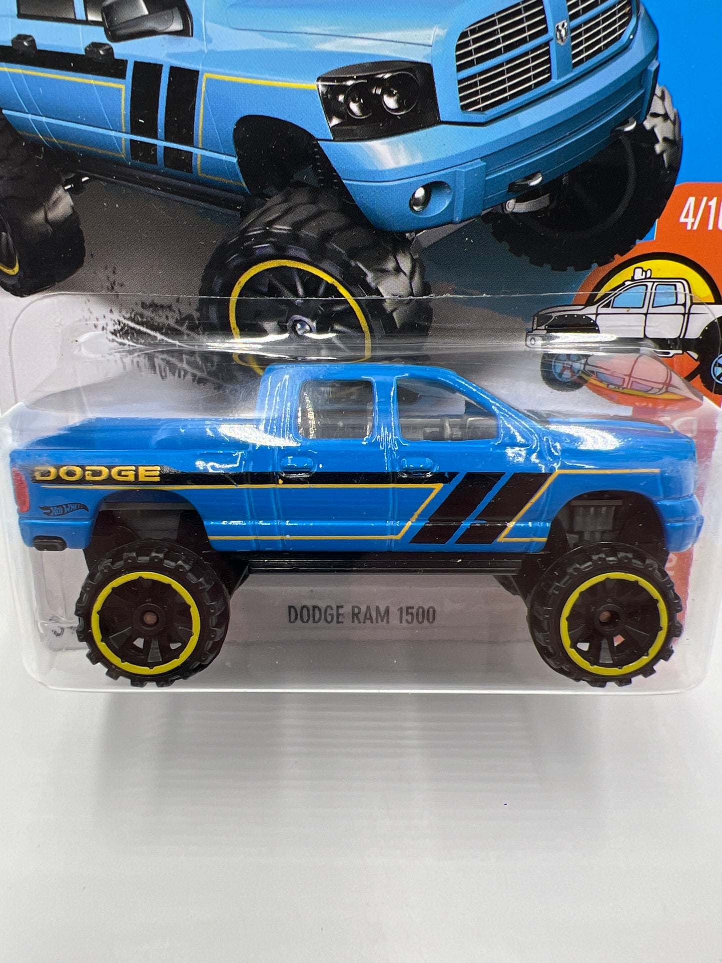 2016 Hot Wheels Walgreens Exclusive #144 Dodge Ram 1500 Blue W/Protector