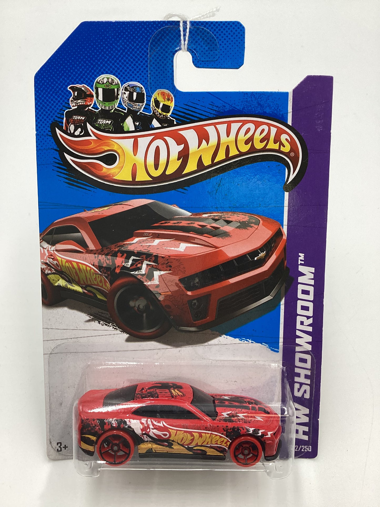 2013 Hot Wheels #192 12 Camaro ZL1 Red Solid Wheels 7B