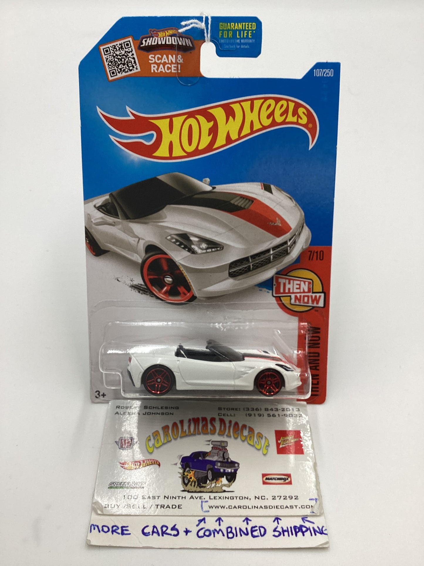 2016 Hot Wheels #107 14 Corvette Stingray White 5B