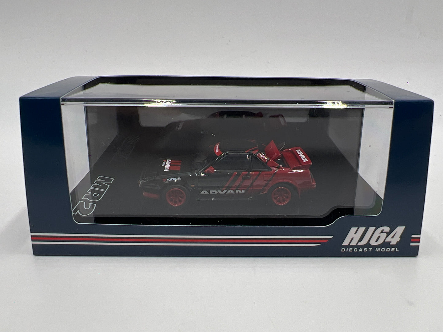 HJ64 Diecast Model 1/64 Yokohama Advan Toyota MR2 1600G-Limited Super Charger Red/Black
