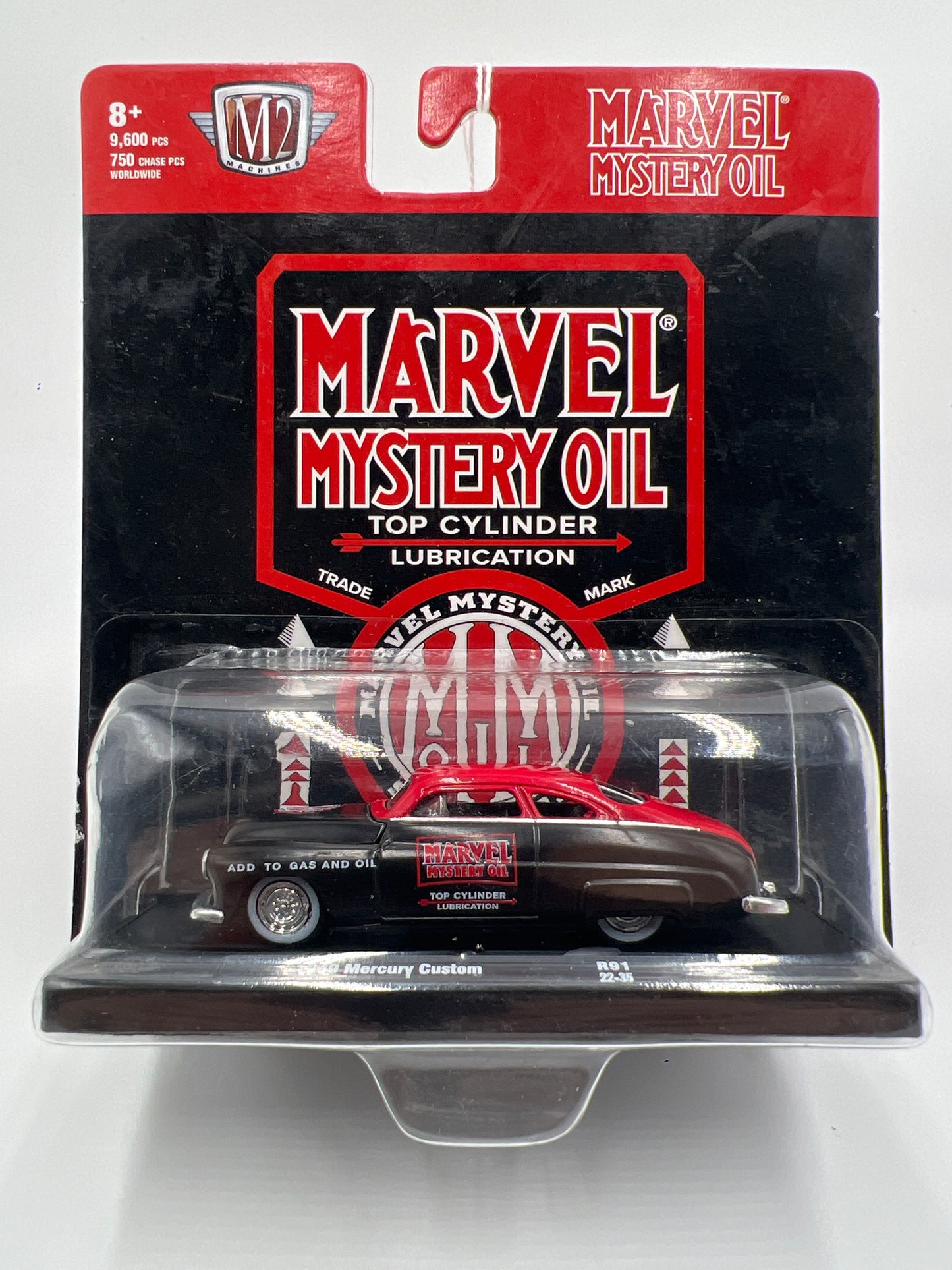 M2 Machines Auto Drivers 1949 Mercury Custom Black/Red Marvel Mystery Oil R91 189A