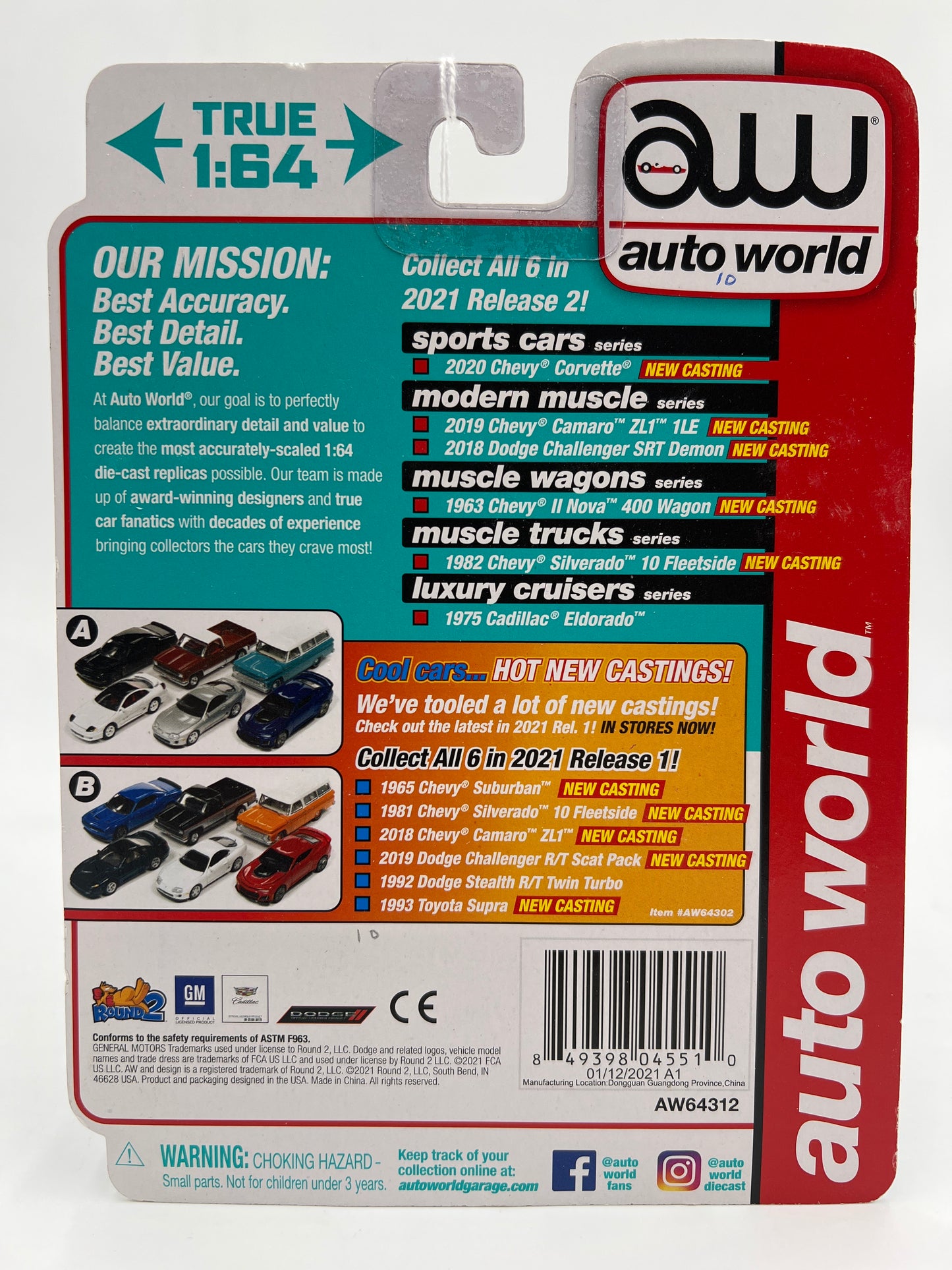 Auto World Muscle Trucks Release 2 Version A 1982 Chevy Silverado 10 Fleetside Dark Blue/Silver