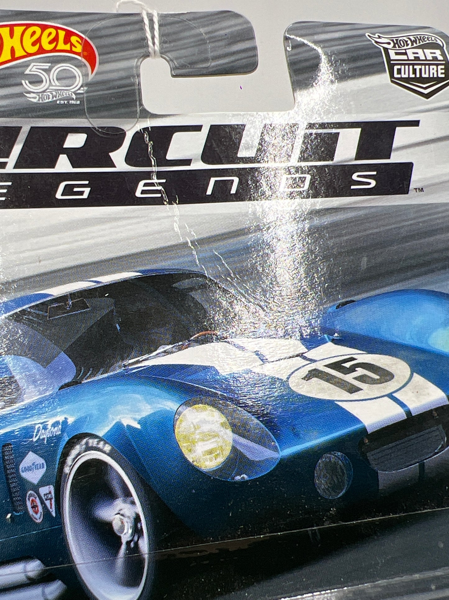 2018 Hot Wheels Car Culture Premium Circuit Legends #1 Shelby Cobra Daytona Coupe Blue Creased Card 255E