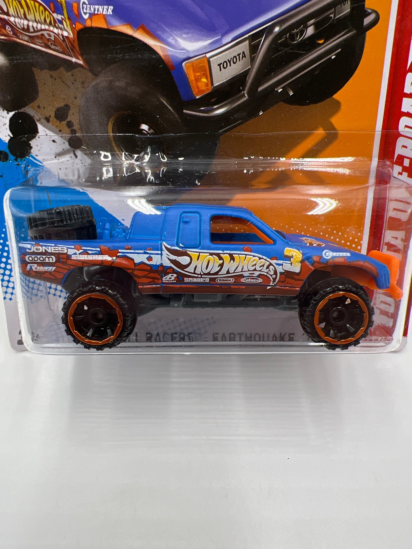 2012 Hot Wheels Thrill Racers Earthquake #222 Toyota Off Road Truck Blue 94E