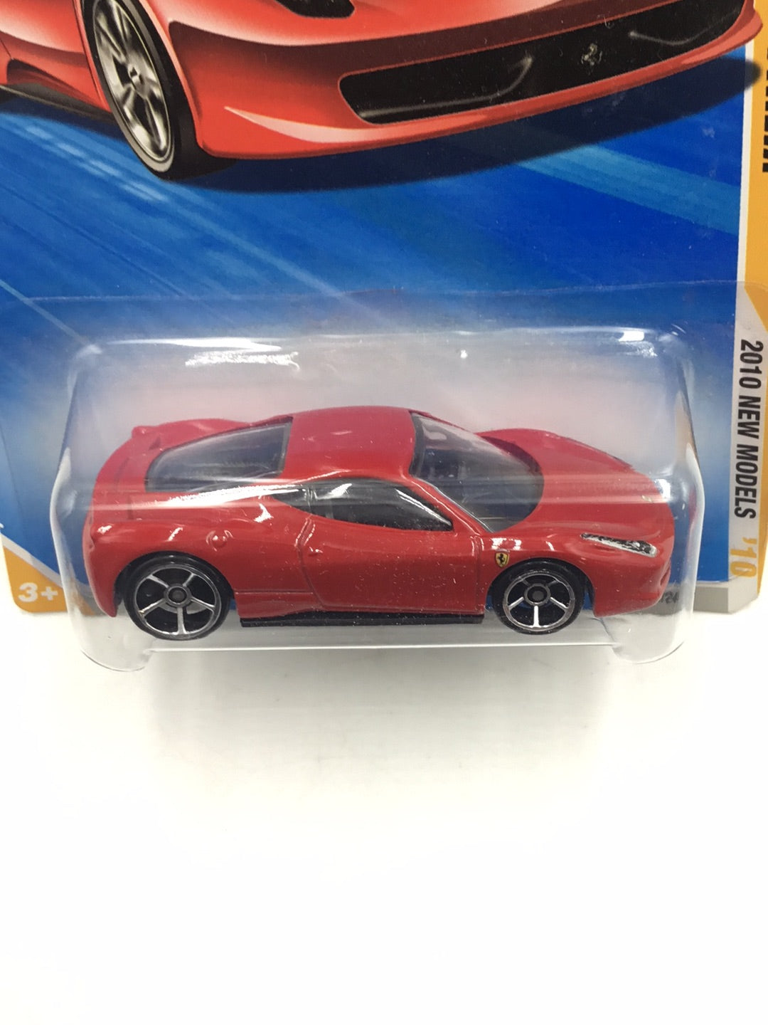 2010 Hot Wheels #34 Ferrari 458 Italia with protector