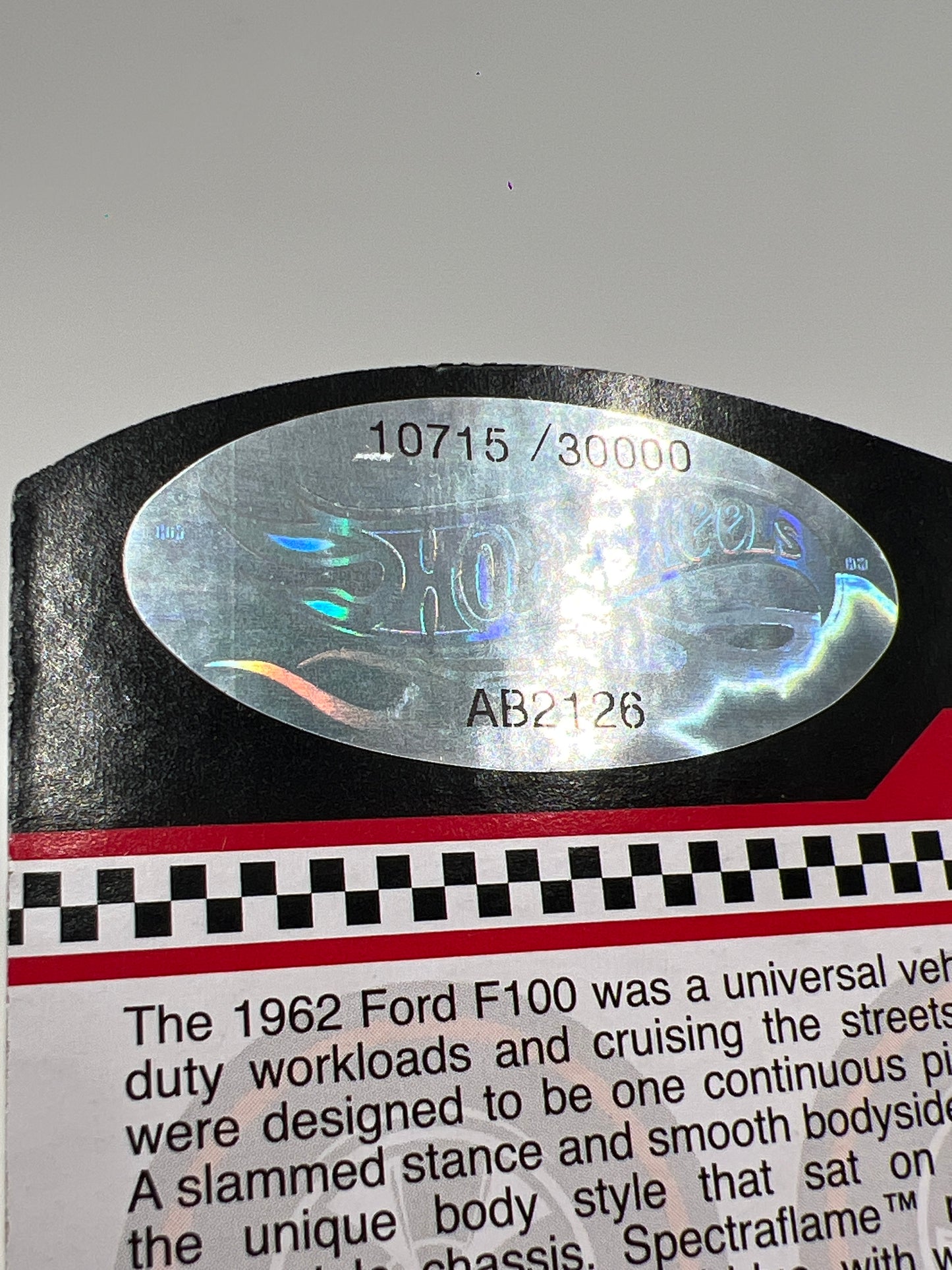 Hot Wheels RLC #10715/30000 1962 Ford F100 Blue W/Protector