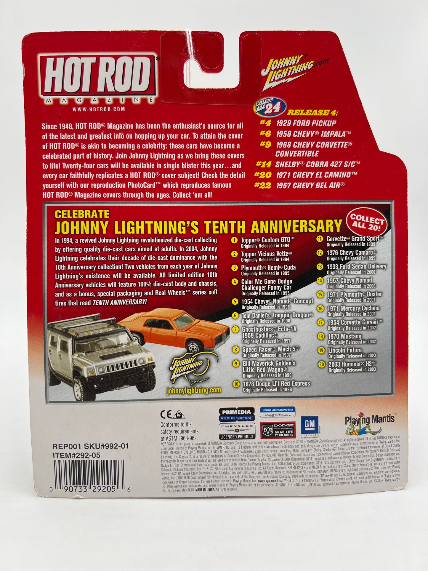 Johnny Lightning Hot Rod Magazine #9 1968 Chevy Corvette Convertible Blue 223F