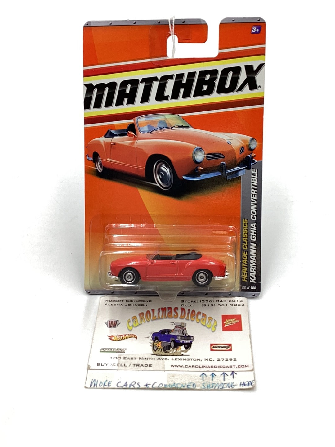 Matchbox 2011 #22 Karmann Ghia Convertible red 210B